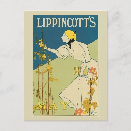 Vintage Art Nouveau May Zeitschrift Postkarte (Vorderseite)