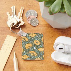 Vintage Art Nouveau, Mohnblumen im Garten Schlüsselanhänger