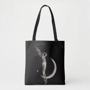 Vintage Art Nouveau Mond Mädchen Tasche