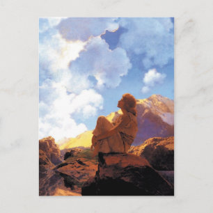 Vintage Art Nouveau Morgen von Maxfield Parrish Postkarte
