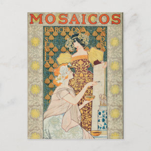Vintage Art Nouveau Mosaicos Escofet-Tejera und CA Postkarte