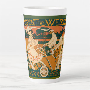 Vintage-Art-Nouveau-Motorradrennplakat Milchtasse