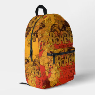 Vintage Art Nouveau Musik, La Boheme Oper, 1896 Bedruckter Rucksack