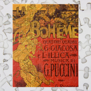 Vintage Art Nouveau Musik, La Boheme Oper, 1896 Puzzle