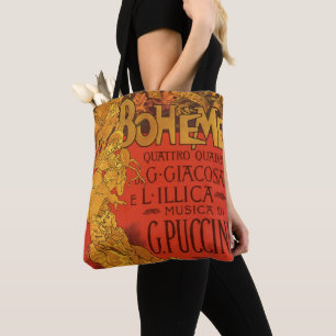 Vintage Art Nouveau Musik, La Boheme Oper, 1896 Tasche