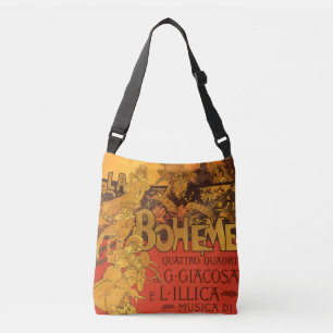 Vintage Art Nouveau Musik, La Boheme Oper, 1896 Tragetaschen Mit Langen Trägern
