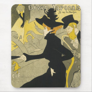 Vintage Art Nouveau Nachtclub-Café, Divan Japonais Mousepad