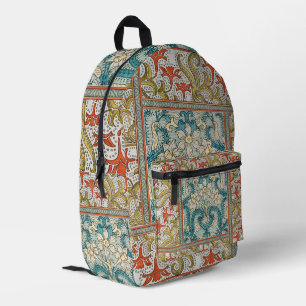 Vintage Art Nouveau Narzissenmuster Verneuil Bedruckter Rucksack