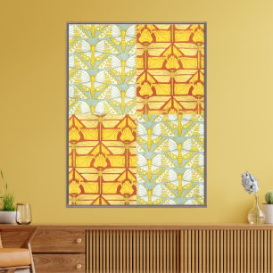 Vintage-Art-Nouveau-Natur-Rastermuster-Kunst Leinwanddruck