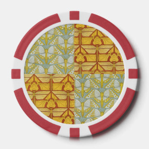 Vintage-Art-Nouveau-Natur-Rastermuster-Kunst Pokerchips