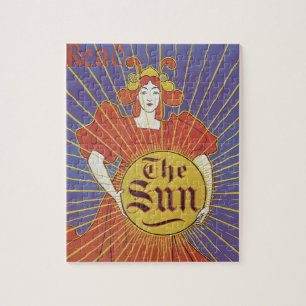 Vintage Art Nouveau, New York Sun Zeitung Puzzle