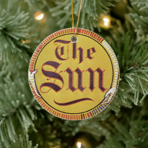 Vintage Art Nouveau, New Yorker Sun-Zeitung Keramikornament