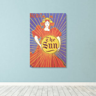 Vintage Art Nouveau, New Yorker Sun-Zeitung Leinwanddruck