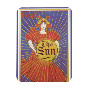 Vintage Art Nouveau, New Yorker Sun-Zeitung Magnet