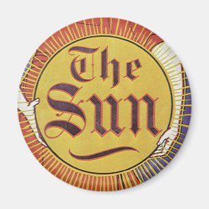 Vintage Art Nouveau, New Yorker Sun-Zeitung Magnet