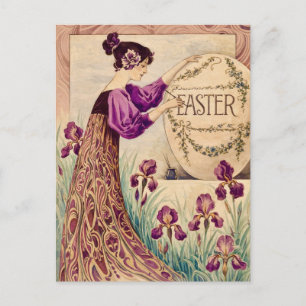 Vintage Art Nouveau Osterplakat – Belle Époque  Postkarte