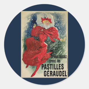 Vintage Art Nouveau Pastillen Geraudel Hustenbonbo Runder Aufkleber
