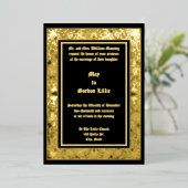 Vintage Art Nouveau Peacock Feathers Frame Wedding Folieneinladung (Stehend vorne)