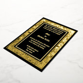 Vintage Art Nouveau Peacock Feathers Frame Wedding Folieneinladung (Gedreht)