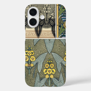 Vintage Art Nouveau Pfeilblatt-Gartenblumen iPhone 16 Hülle