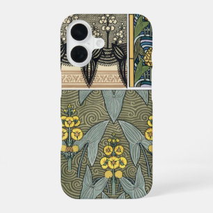 Vintage Art Nouveau Pfeilblatt-Gartenblumen iPhone 16 Hülle