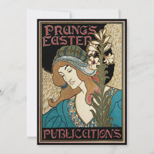 Vintage Art Nouveau, Prang's Oster-Publikationen Feiertagskarte