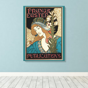 Vintage Art Nouveau, Prangs Oster-Publikationen Leinwanddruck