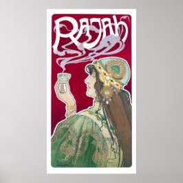 Vintage Art Nouveau Rajah Coffee ad Poster