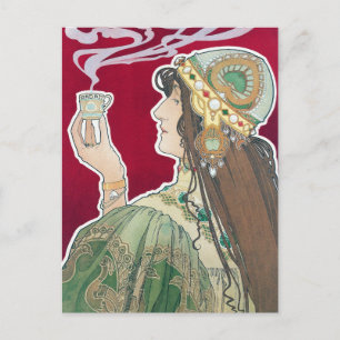 Vintage Art Nouveau Rajah-Kaffee-Werbung Postkarte
