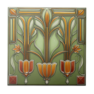 Vintage Art nouveau Reproduktion Fliese