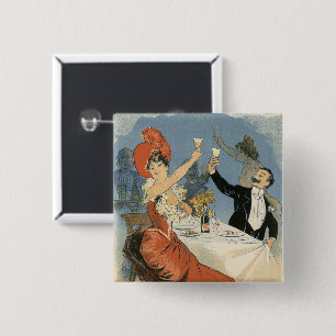 Vintage Art Nouveau, Restaurant Taverne Olympia Button