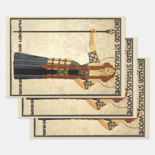 Vintage Art Nouveau Richard Strauss-Woche, München Geschenkpapier Set