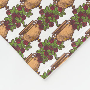 Vintage-Art-Nouveau-Rosenstrauch-Blumen-Wallpaper Fleecedecke