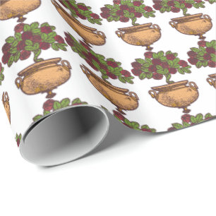 Vintage-Art-Nouveau-Rosenzweig-Blumendesign Geschenkpapier