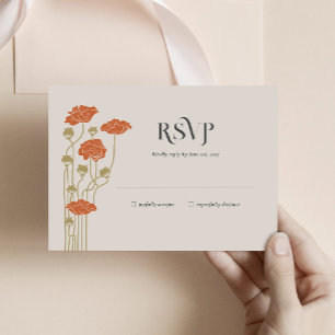 Vintage Art Nouveau RSVP-Beilagekarte RSVP Karte