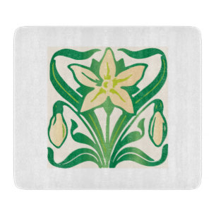 Vintage Art Nouveau Schneeglöckchen-Blumenmuster Schneidebrett