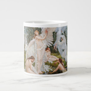 Vintage Art Nouveau Schwanenjungfrauen von W. Cran Jumbo-Tasse