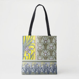 Vintage Art Nouveau, Schwertlilien-Blumen Tasche