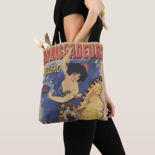 Vintage Art Nouveau Tänzerin Französisches Plakat Tasche