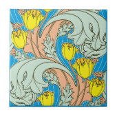 Vintage-Art-Nouveau-Tulpenmuster Fliese (Vorderseite)