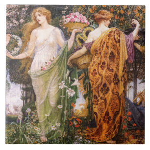 Vintage Art Nouveau Vier Jahreszeiten von Walter C Fliese