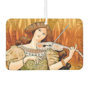 Vintage Art Nouveau Violin Poster Elegante Musik Autolufterfrischer