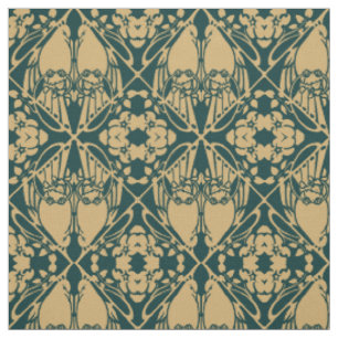 Vintage Art Nouveau Vogelpaar-Muster Stoff