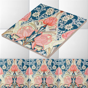 Vintage Art Nouveau Waratah- und Flanellmuster Fliese