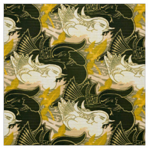 Vintage Art Nouveau Wasser Vogel Muster Stoff