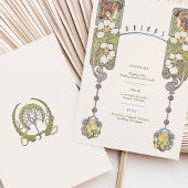 Vintage Art Nouveau Wedding Drinks Menu Card Einladung