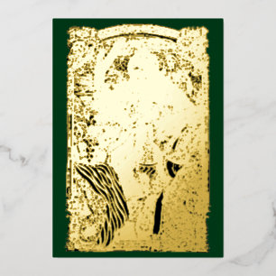 Vintage-Art-Nouveau-Weihnachts-Nativität von 1909 Folien Feiertagskarte