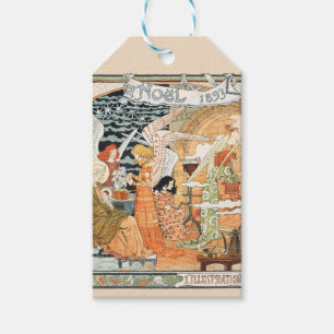 Vintage Art Nouveau Weihnachtsengel und Madonna Geschenkanhänger