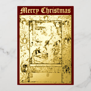 Vintage Art Nouveau Weihnachtsgeburt 1898 Folien Feiertagskarte