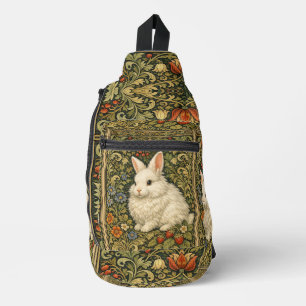 Vintage Art Nouveau weißes Kaninchen Crossbody Bag